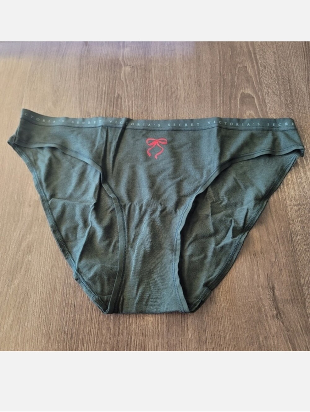 Victoria's secret stretch Cotton Bow bikini panty SMALL GREEN